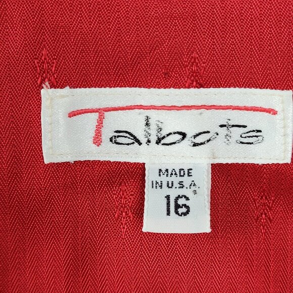 VTG Talbots Red 100% Worsted Wool Gold Button Blazer Jacket USA Made Size 16 - Picture 3 of 15